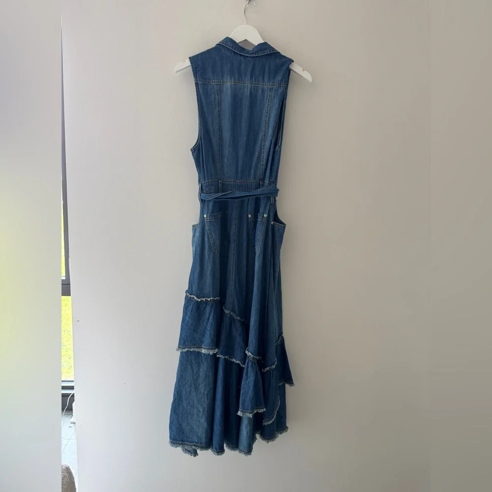 FREE PEOPLE Beau Denim Dress S - Picture 10 of 12
